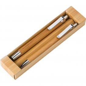 Zestaw piśmienny, bambusowy długopis touch pen i ołówek mechaniczny - V1803-16