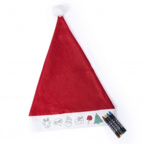 Zestaw do kolorowania, czapka świąteczna, kredki świecowe - V7160-05